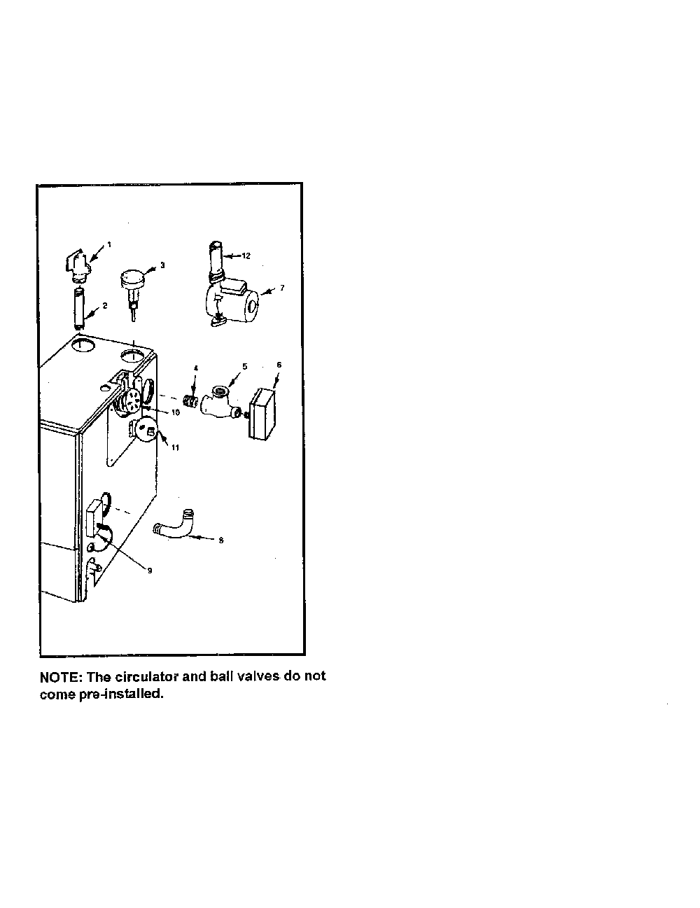 Boilers control and piping Diagram and Parts List for 229965340  Kenmore Water Heater