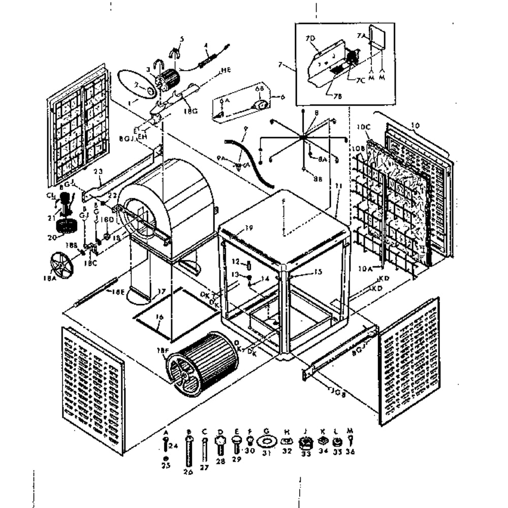 Functional Replacement Parts Diagram and Parts List for 56561481  Kenmore Air Conditioner