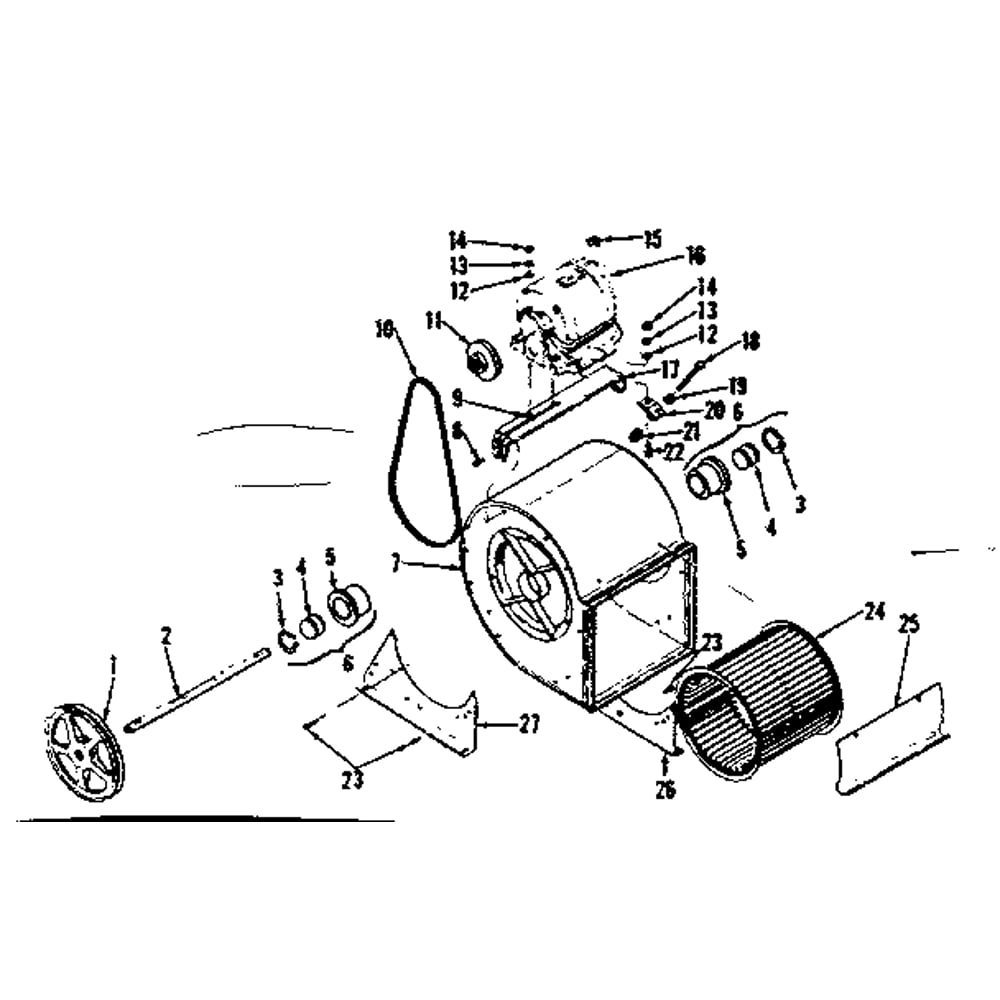 Viking Blower Assembly Diagram and Parts List for 735401  Kenmore Furnace