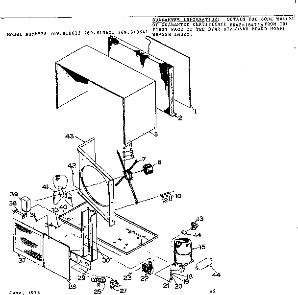 Functional replacement parts Diagram and Parts List for 769810612  Kenmore Air Conditioner
