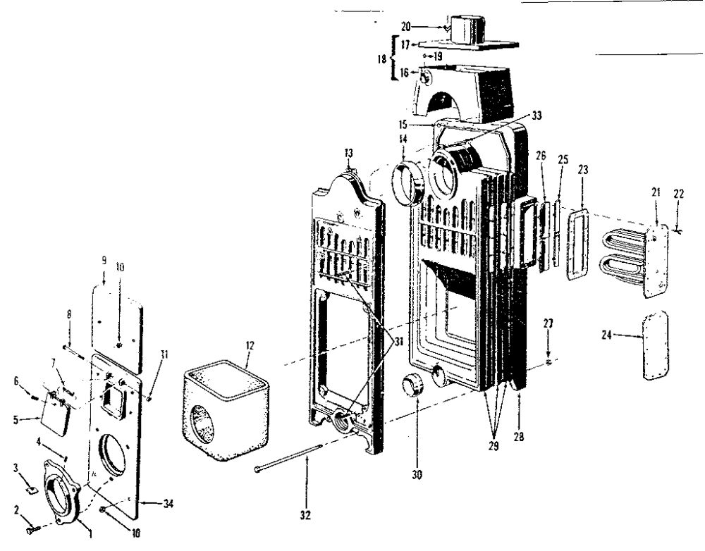 Boiler Assembly Parts Diagram and Parts List for 22981302  Kenmore Water Heater