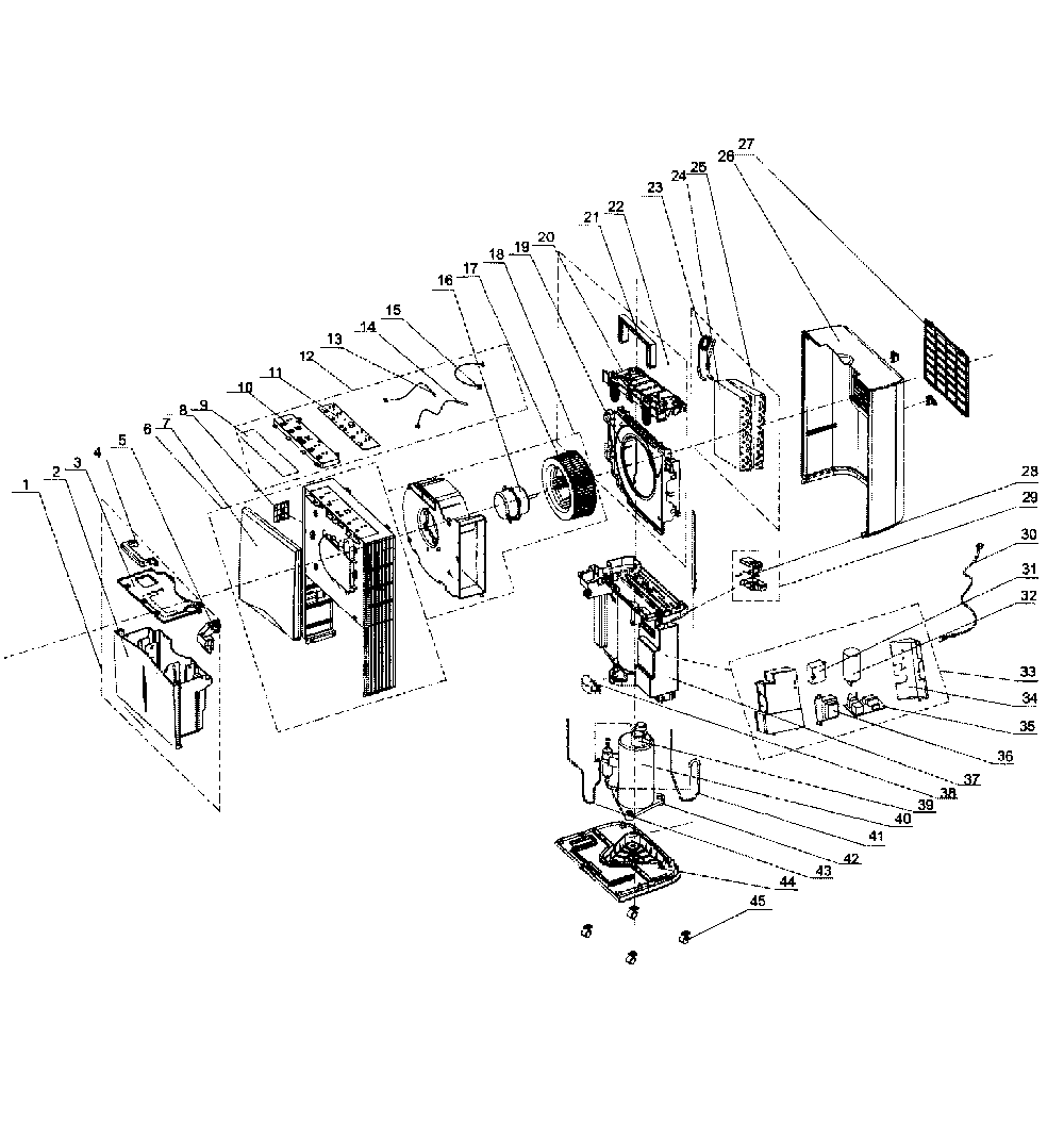 Cabinet parts Diagram and Parts List for 40753570310  Kenmore Dehumidifier