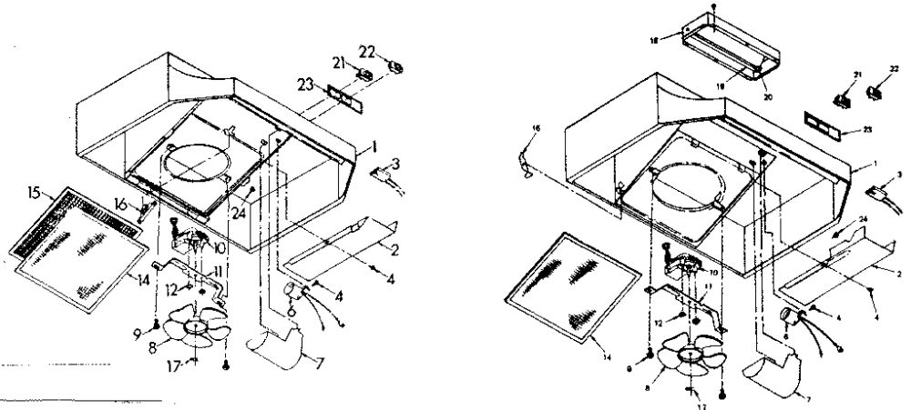 Range Hood Diagram and Parts List for 2335137810  Kenmore Range Hood