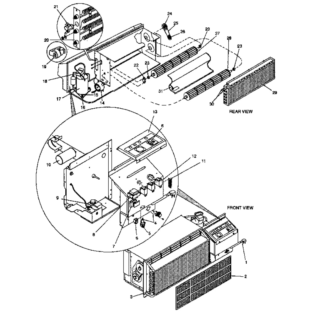 Functional Diagram and Parts List for 867842041  Kenmore Air Conditioner