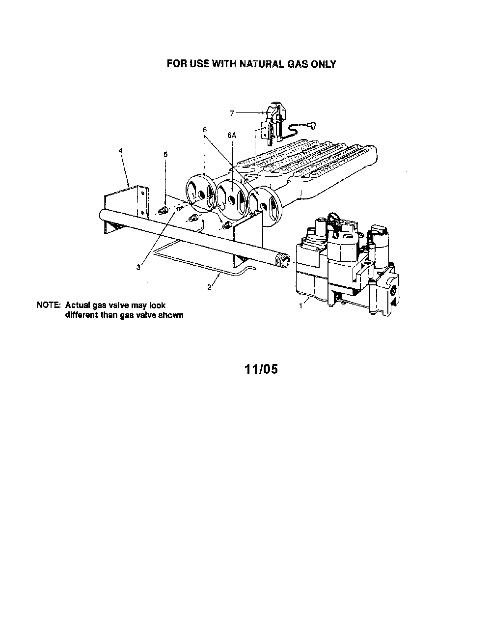 Gas burners/manifold parts Diagram and Parts List for 229960330  Kenmore Water Heater