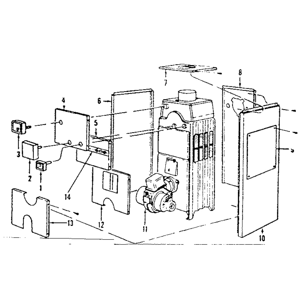 Jacket And Control Parts Diagram and Parts List for 22951381  Kenmore Water Heater
