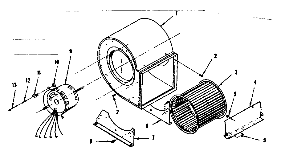 P.s.c. blower assembly Diagram and Parts List for 735388  Kenmore Furnace