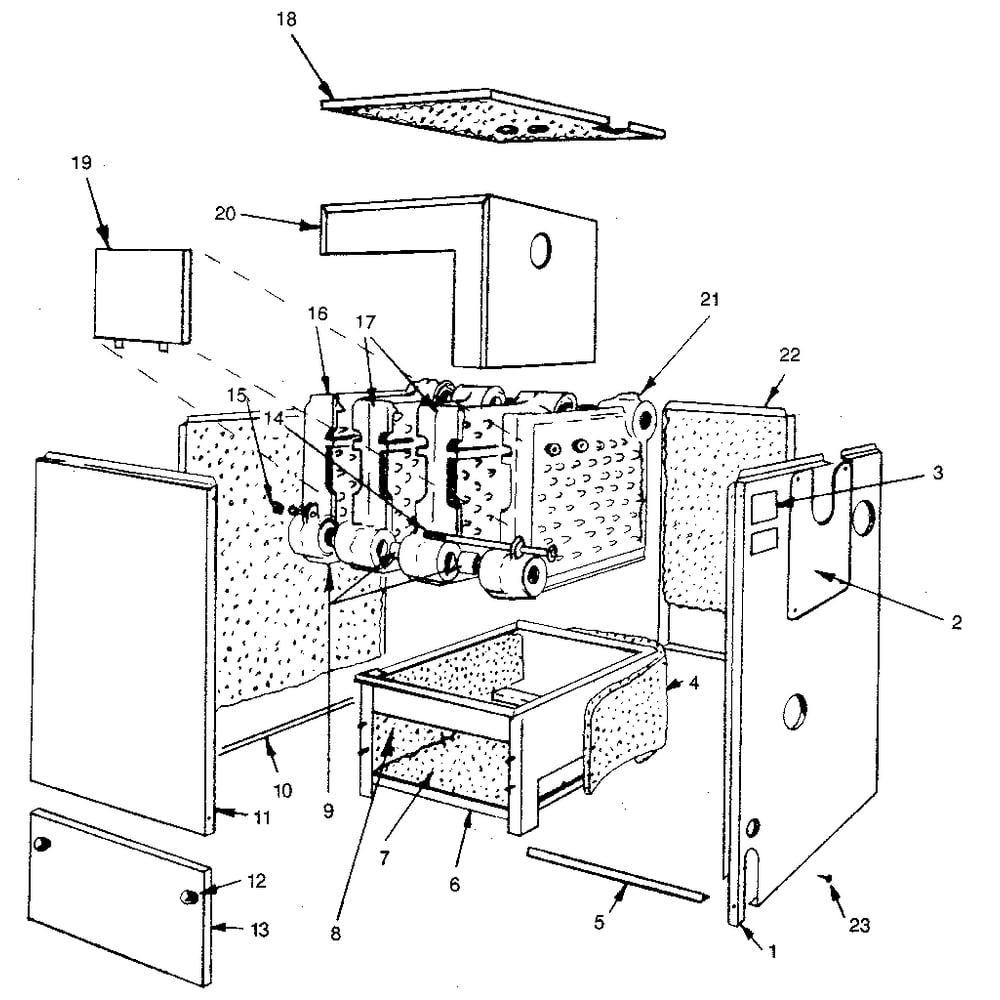 Non-Functional Replacement Parts Diagram and Parts List for 229964452  Kenmore Water Heater