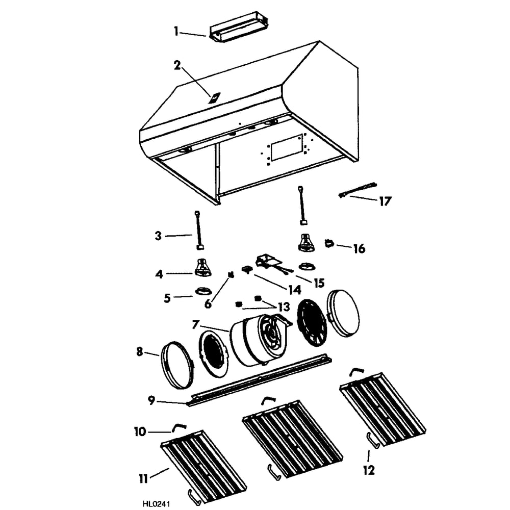 Main Assembly Diagram and Parts List for 23356033510  Kenmore Range