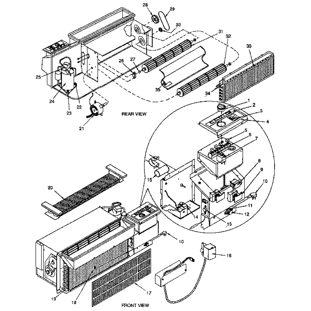 Functional Diagram and Parts List for 867841410  Kenmore Air Conditioner