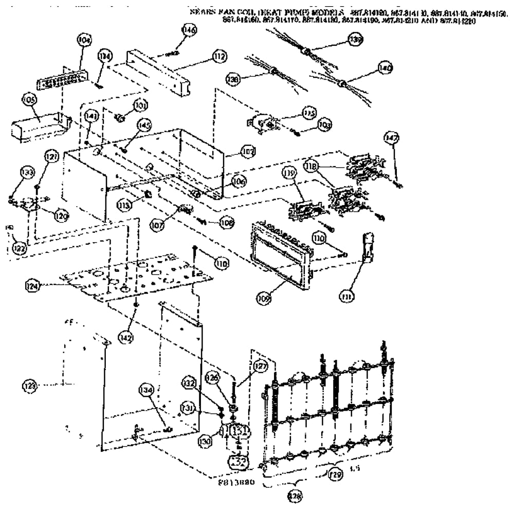 Functional Replacement Parts/814130 Diagram and Parts List for 867814080  Kenmore Air Conditioner