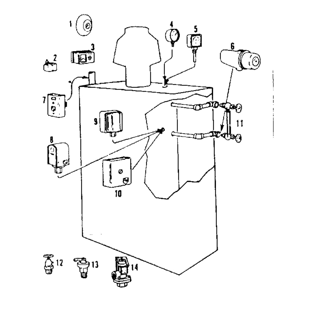 Boiler Controls Diagram and Parts List for 8677244  Kenmore Water Heater