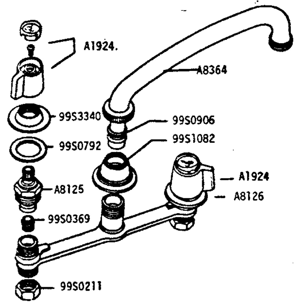 Faucet Diagram and Parts List for 6127905123  Kenmore Miscellaneous