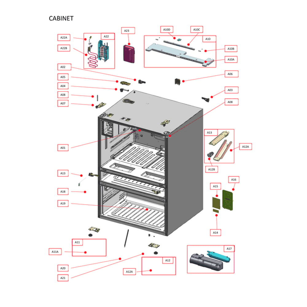 Cabinet Diagram and Parts List for 11172699120  Kenmore Refrigerator