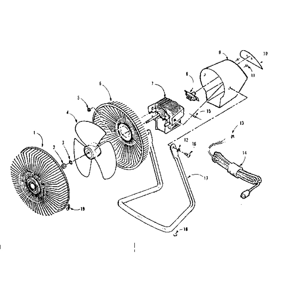 Functional Replacement Parts Diagram and Parts List for 453810000  Kenmore Fan