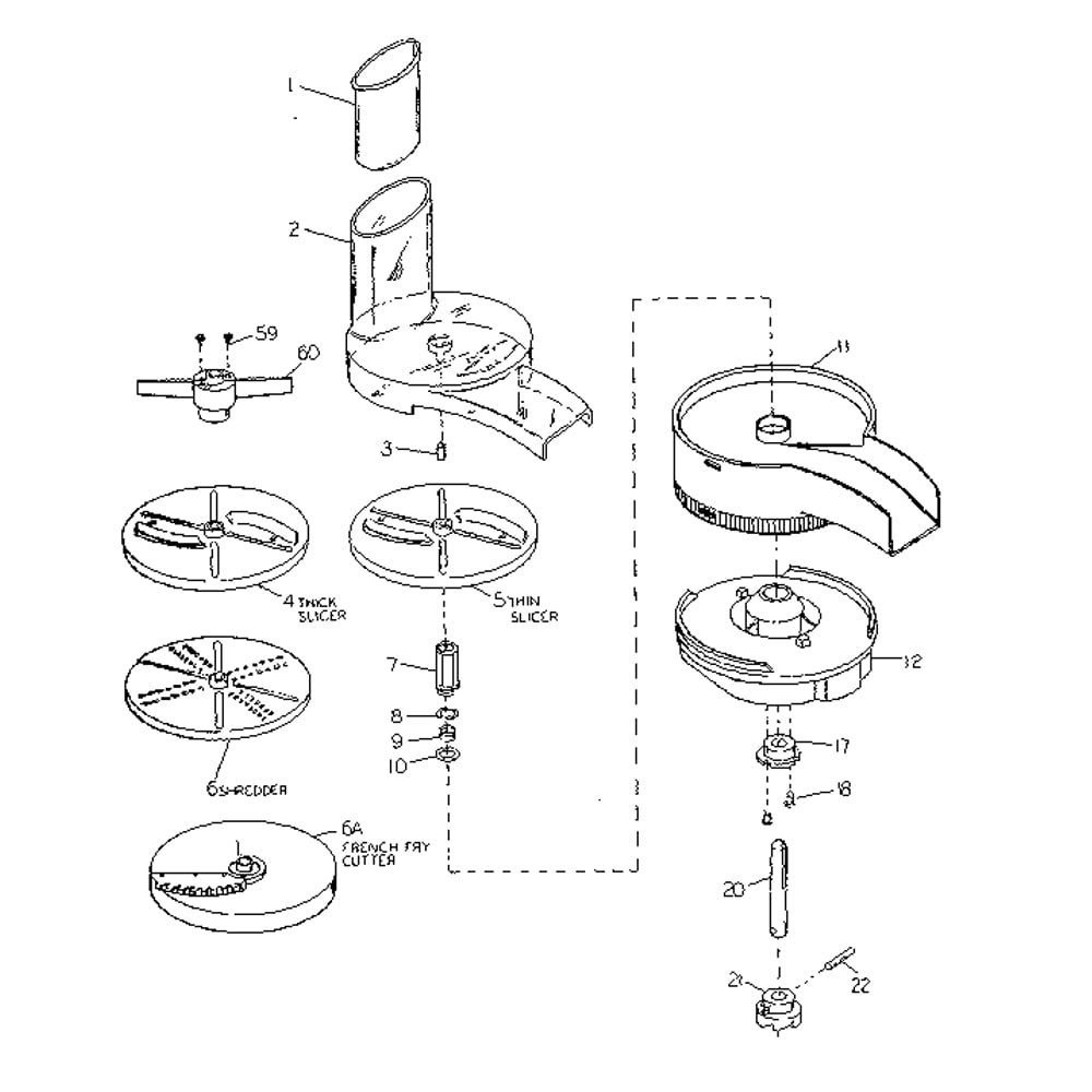 Replacement Parts Diagram and Parts List for 793831800  Kenmore Food Processor