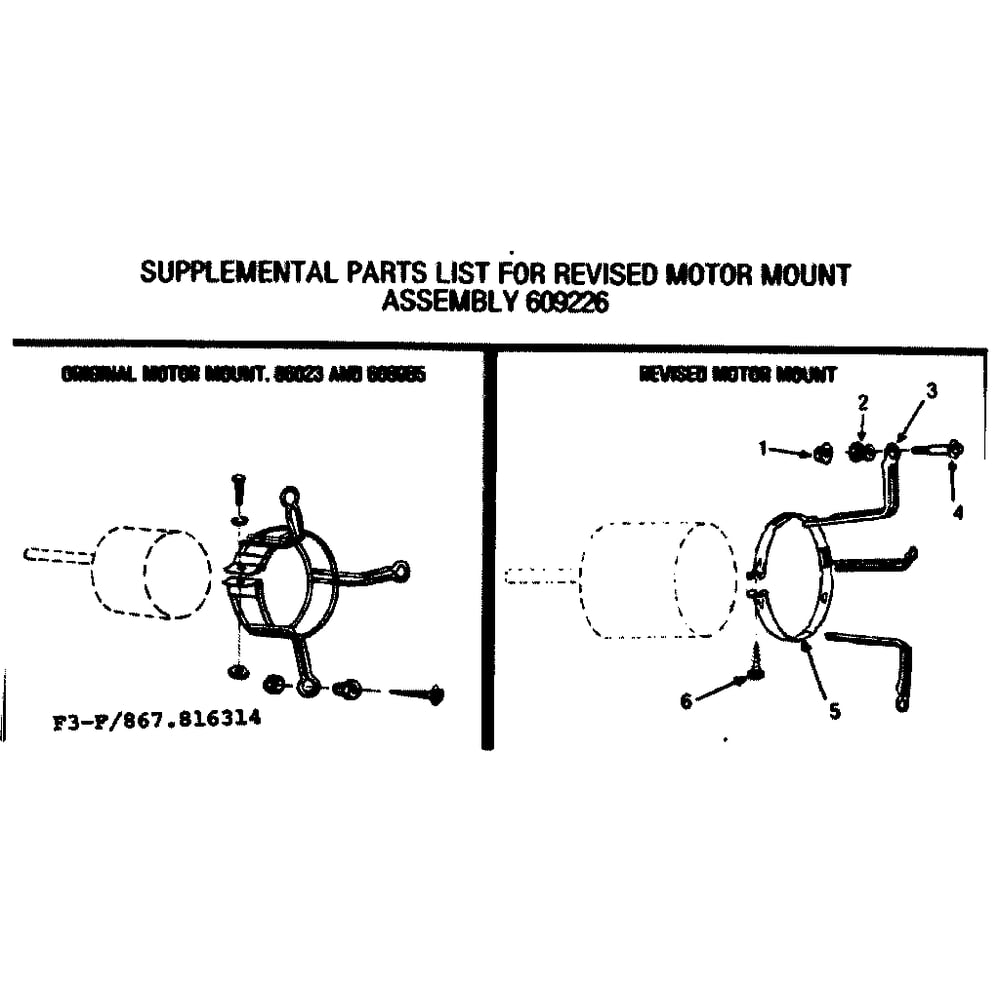 Motor Mount Assembly 2 Diagram and Parts List for 867816314  Kenmore Air Conditioner