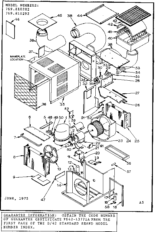 Functional replacement parts Diagram and Parts List for 769810282  Kenmore Air Conditioner