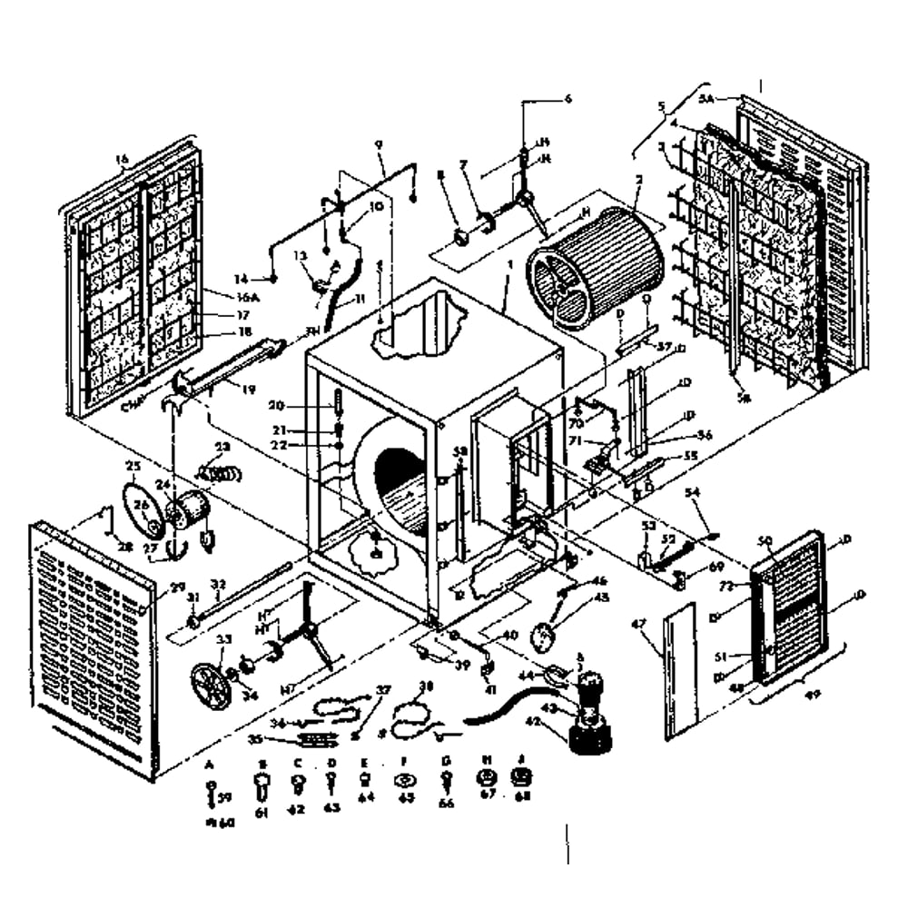 Functional Replacement Parts Diagram and Parts List for 5656158  Kenmore Air Conditioner
