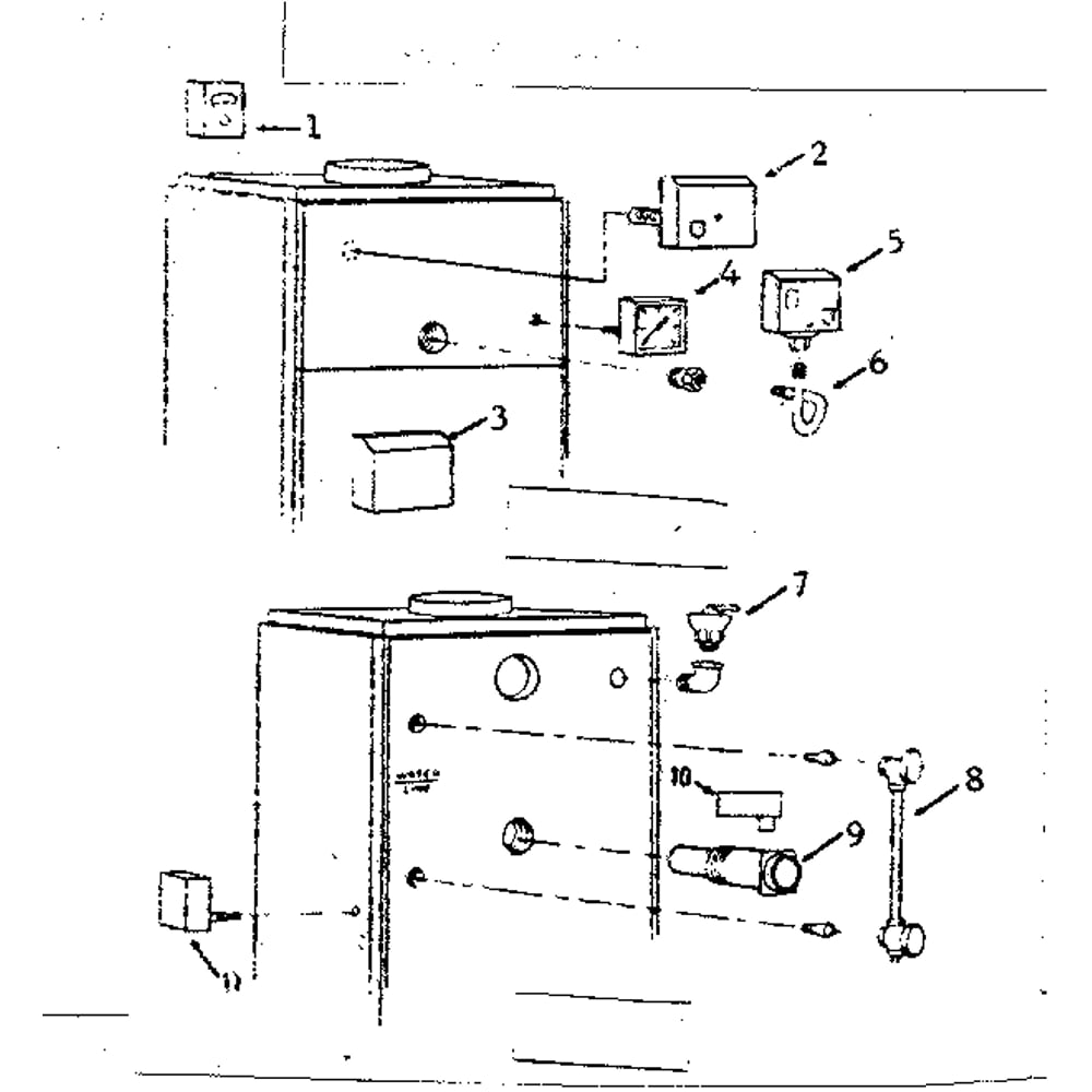 Boiler Controls Diagram and Parts List for 22994164  Kenmore Water Heater