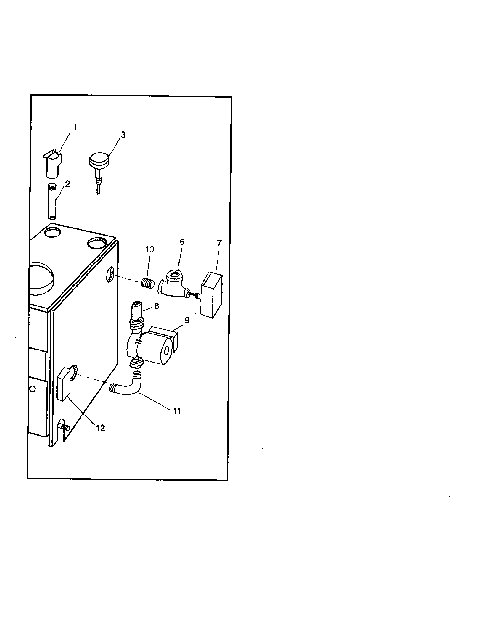 Boiler controls/piping Diagram and Parts List for 229960091  Kenmore Water Heater