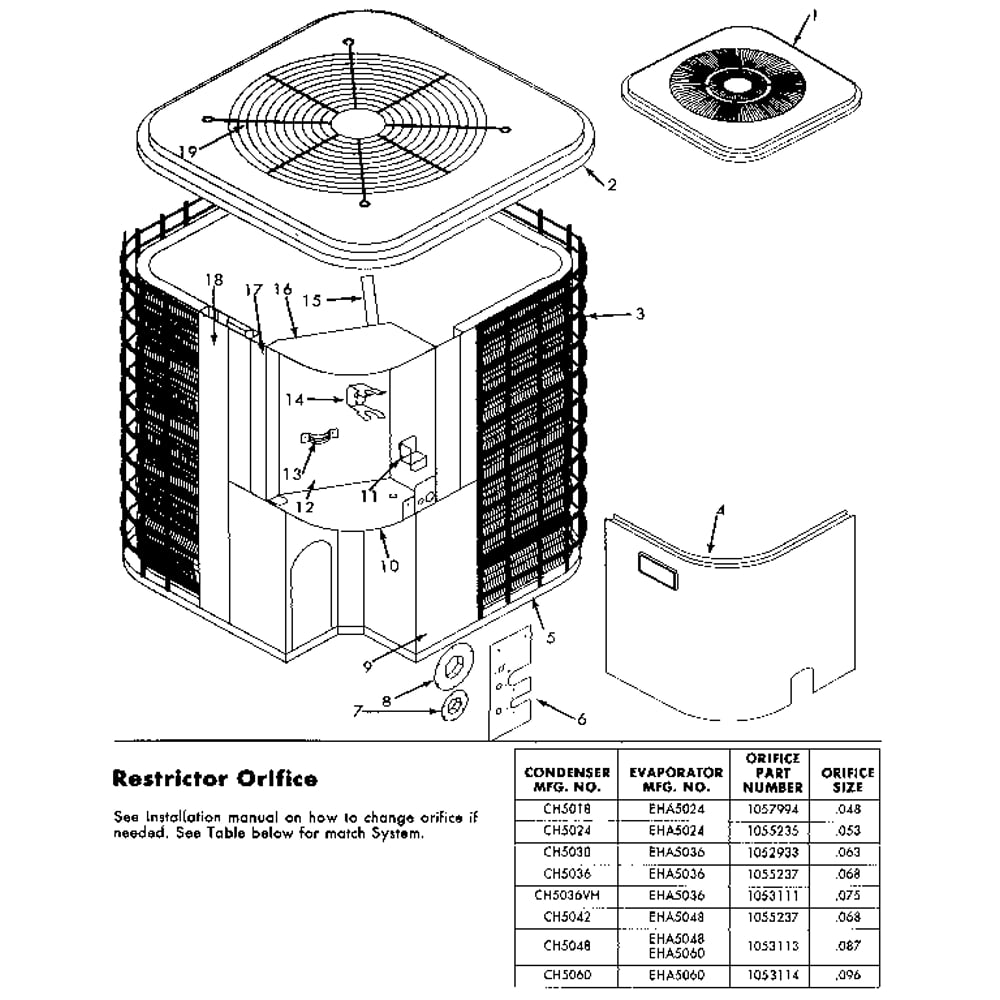 Non-Functional Replacement Parts Diagram and Parts List for 867803032  Kenmore Air Conditioner