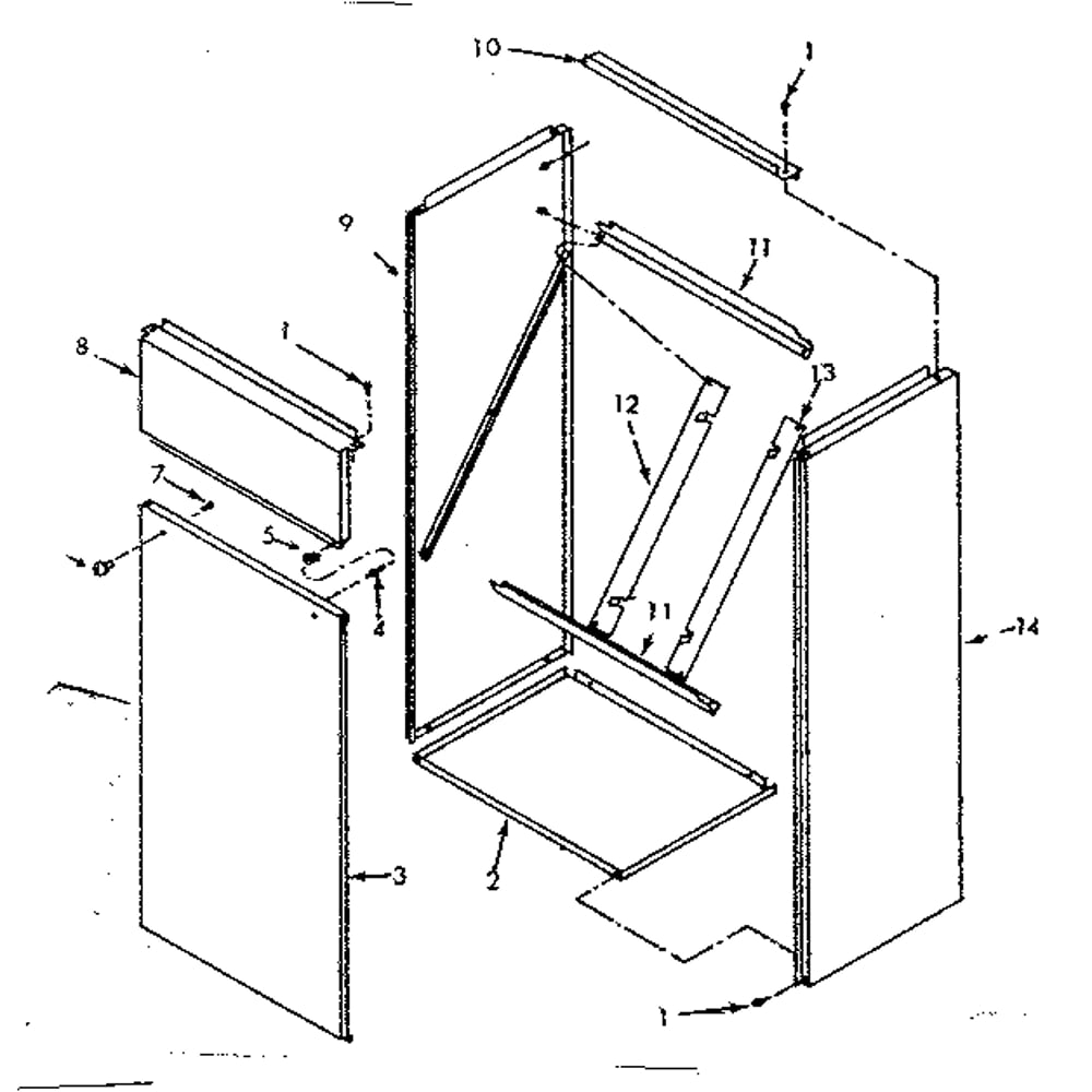 Cabinet Diagram and Parts List for 867761074  Kenmore Furnace