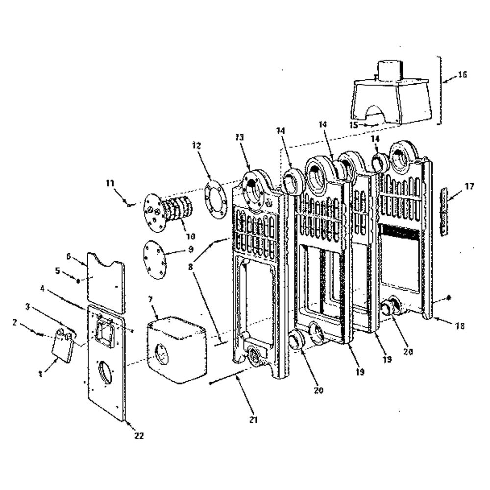 Combustion Chamber And Flue Collector Diagram and Parts List for 229942390  Kenmore Water Heater
