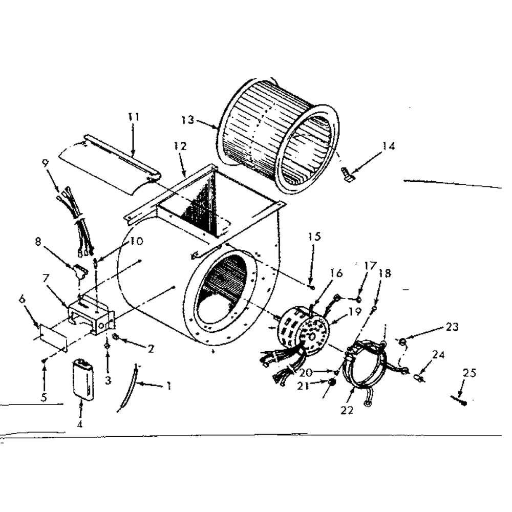 Blower Assembly/763324 Diagram and Parts List for 867761074  Kenmore Furnace