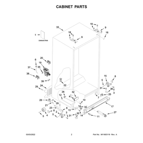 Cabinet Parts Diagram and Parts List for 10651339716  Kenmore Refrigerator