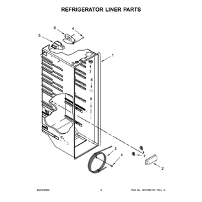 Refrigerator Liner Parts Diagram and Parts List for 10651339716  Kenmore Refrigerator