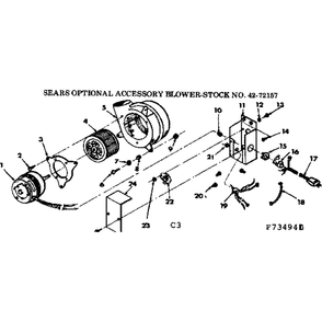 Optional Accessory Blower Diagram and Parts List for 867734941  Kenmore Furnace
