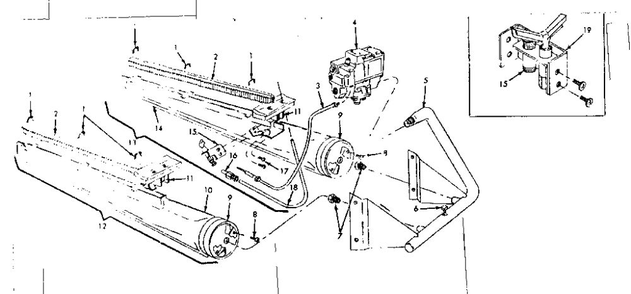 Gas Burners And Manifold Diagram and Parts List for 8676475  Kenmore Furnace