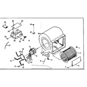 Blower Assembly Diagram and Parts List for 867764280  Kenmore Furnace