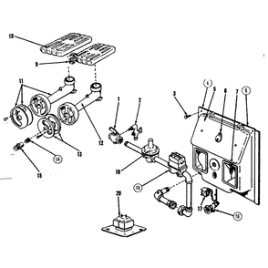 Burner And Manifold Assembly Diagram and Parts List for 229155  Kenmore Water Heater
