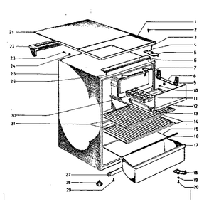 Cabinet Parts Diagram and Parts List for 84573860  Kenmore Refrigerator
