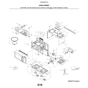 Oven,cabinet Diagram and Parts List for 79083337710  Kenmore Range Hood