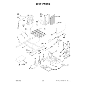 Unit Parts Diagram and Parts List for 10651339716  Kenmore Refrigerator