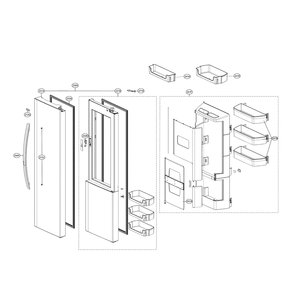 Refrigerator Door Parts Diagram and Parts List for 79551863610  Kenmore Refrigerator