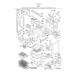Body Diagram and Parts List for 79075353313  Kenmore Range
