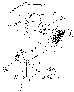 Blower motors - convection Diagram and Parts List for 20214 1988 Kenmore Range