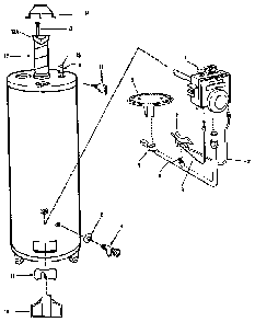 Replacement parts Diagram and Parts List for 220333400  Kenmore Water Heater