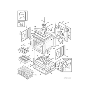 Upper Oven Diagram and Parts List for 79041143511  Kenmore Wall Oven