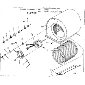 Part Location Diagram of 84745 Frigidaire FAN MOTOR WITH CABLE L2030MM