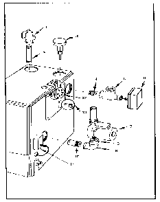 Boiler controls and piping Diagram and Parts List for 229965520-1980  Kenmore Water Heater