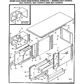 Furnace Body Diagram and Parts List for 867762952  Kenmore Furnace