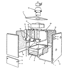Jacket - Sections & Base Parts Diagram and Parts List for 229965240  Kenmore Water Heater