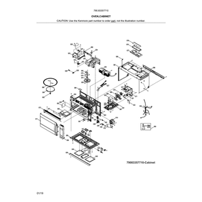 Oven,cabinet Diagram and Parts List for 79083357710  Kenmore Range Hood