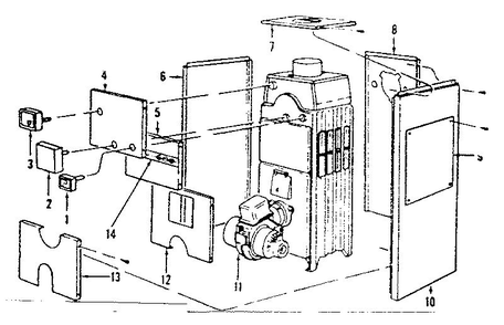 Jacket And Control Parts Diagram and Parts List for 22971371  Kenmore Water Heater