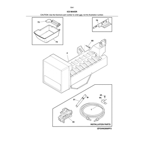 Ice Maker Diagram and Parts List for 2537041241C  Kenmore Refrigerator